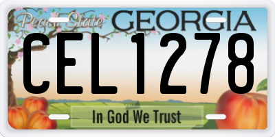 GA license plate CEL1278