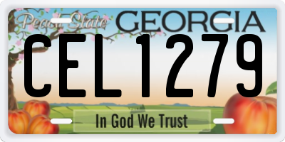 GA license plate CEL1279