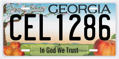 GA license plate CEL1286