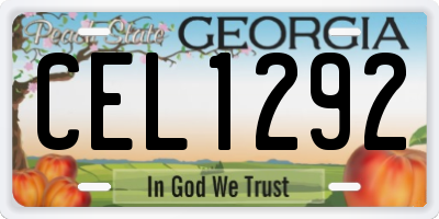 GA license plate CEL1292