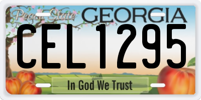 GA license plate CEL1295