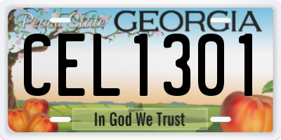 GA license plate CEL1301