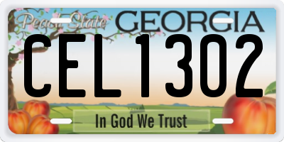 GA license plate CEL1302