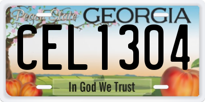 GA license plate CEL1304