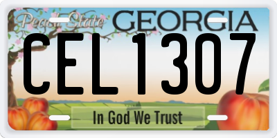 GA license plate CEL1307