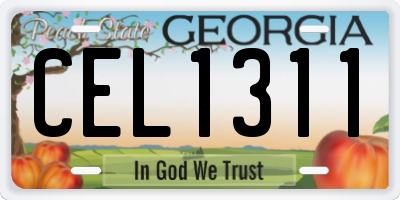 GA license plate CEL1311