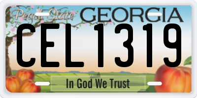 GA license plate CEL1319