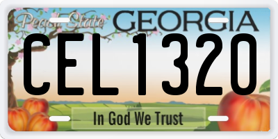 GA license plate CEL1320