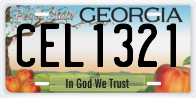 GA license plate CEL1321