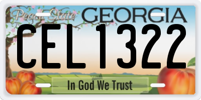 GA license plate CEL1322