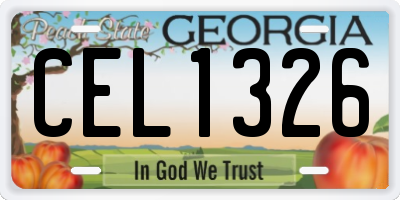 GA license plate CEL1326