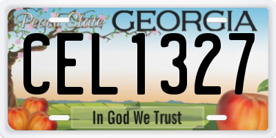 GA license plate CEL1327