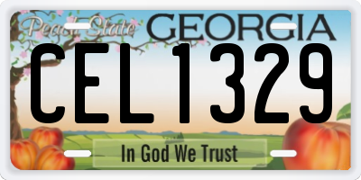 GA license plate CEL1329