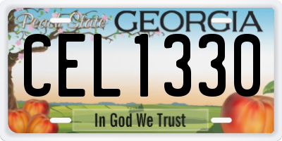 GA license plate CEL1330