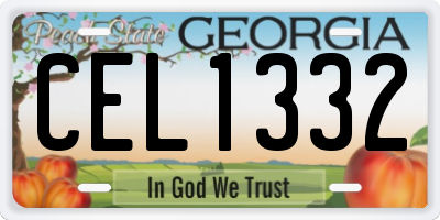 GA license plate CEL1332