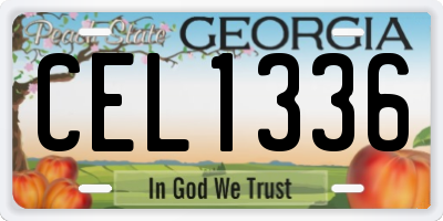 GA license plate CEL1336