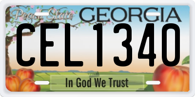 GA license plate CEL1340