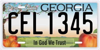 GA license plate CEL1345