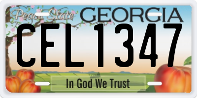 GA license plate CEL1347