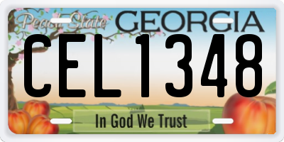 GA license plate CEL1348