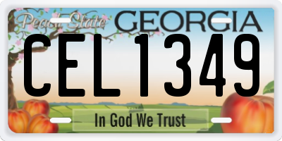 GA license plate CEL1349