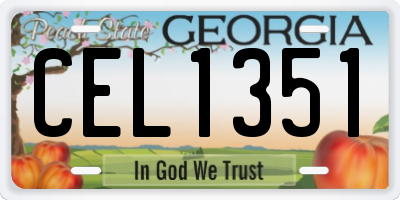 GA license plate CEL1351