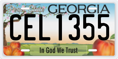 GA license plate CEL1355