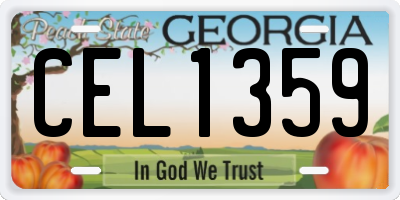 GA license plate CEL1359