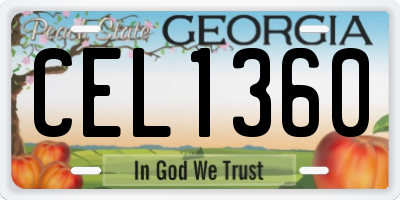 GA license plate CEL1360