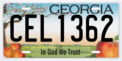 GA license plate CEL1362