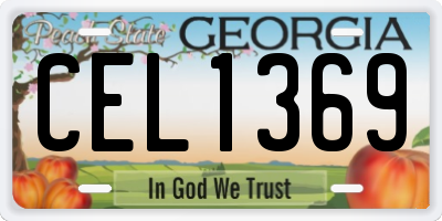 GA license plate CEL1369