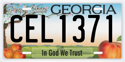 GA license plate CEL1371