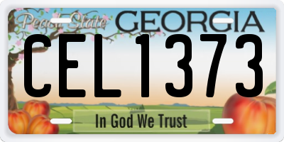 GA license plate CEL1373