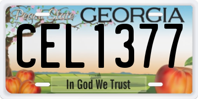 GA license plate CEL1377