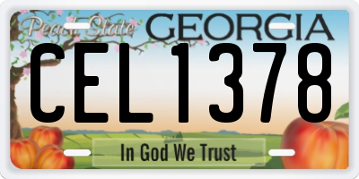 GA license plate CEL1378
