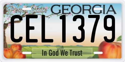 GA license plate CEL1379