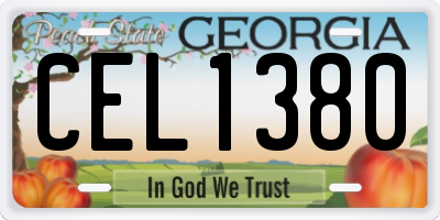GA license plate CEL1380
