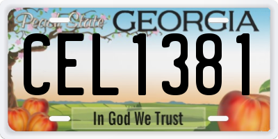 GA license plate CEL1381