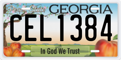 GA license plate CEL1384