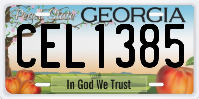 GA license plate CEL1385