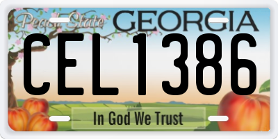 GA license plate CEL1386