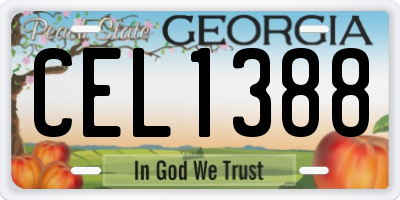 GA license plate CEL1388