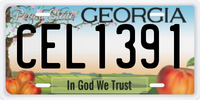 GA license plate CEL1391