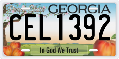 GA license plate CEL1392