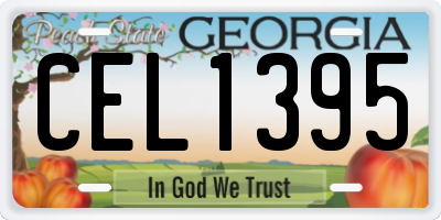 GA license plate CEL1395