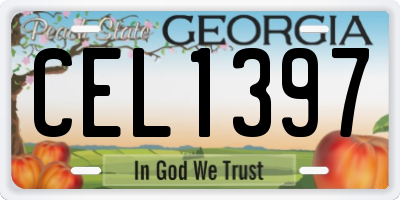 GA license plate CEL1397
