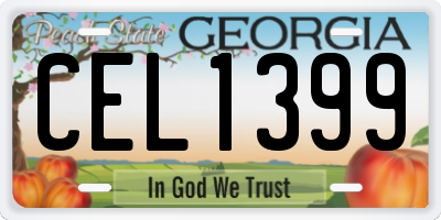 GA license plate CEL1399