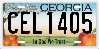 GA license plate CEL1405