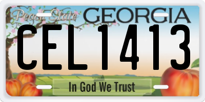 GA license plate CEL1413