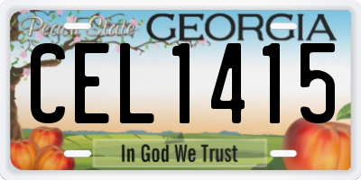 GA license plate CEL1415